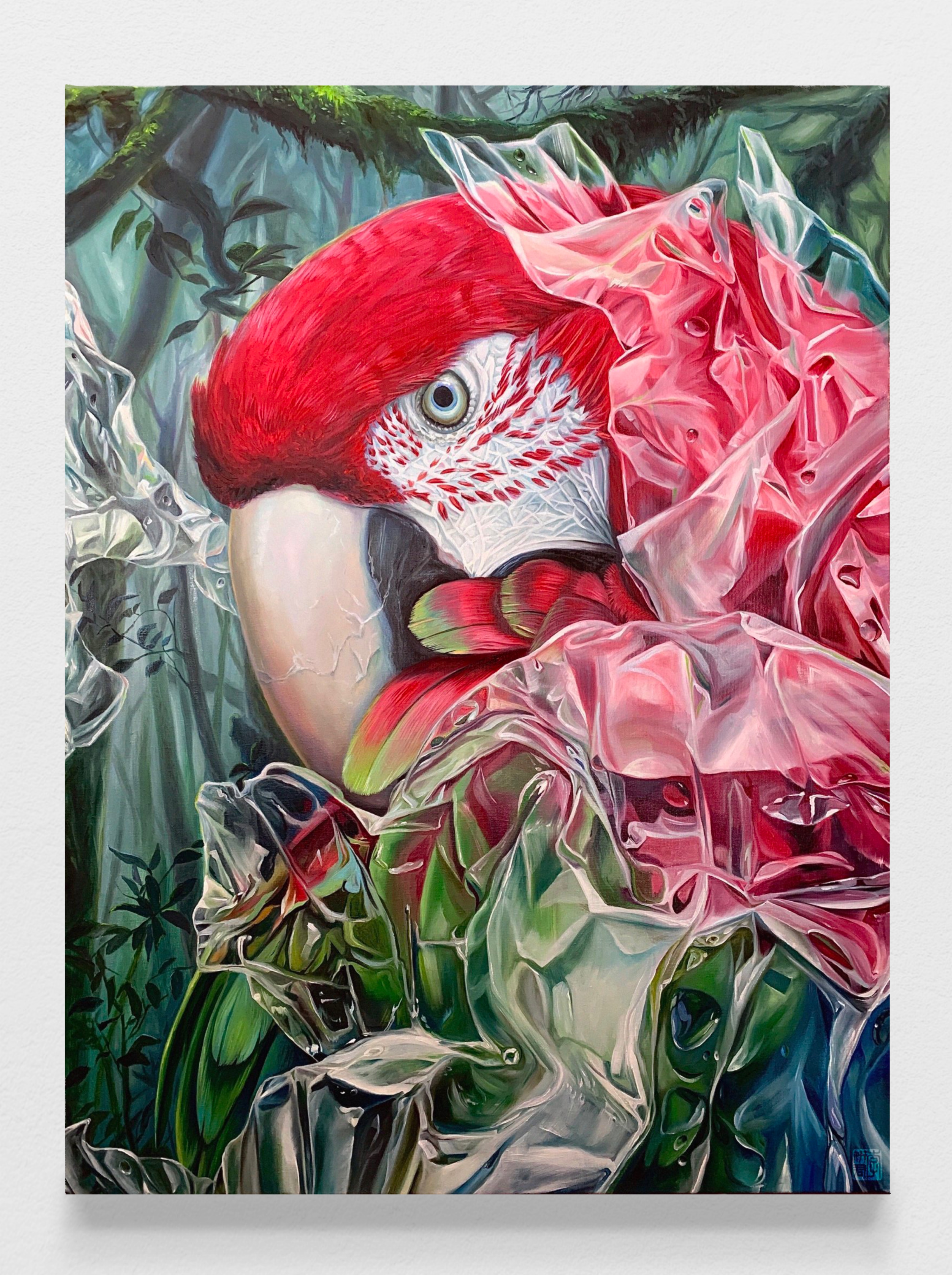Parrot, 2020, 30x40 inches, oil on linen